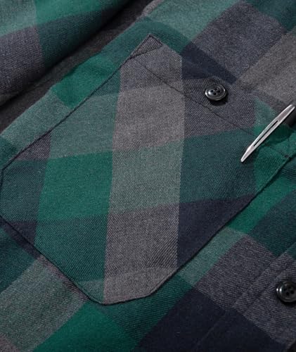 Image of SCODI Mens Flannel Hoodie Shirt Casual Button Down Plaid Long Sleeve Shirts