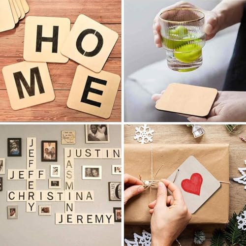 Image of SWAGSTATION MDF Boards for Art and Craft| Craft Material for Resin Art,Mandala Art,Pyrography,Painting Medium Square Costers Blank 4 Inch 6 Pcs