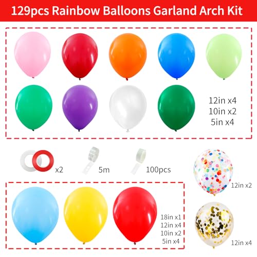 Rubfac SERONLINE2020122901 Rainbow Balloons Garland Arch Kit thumb #1
