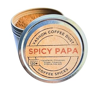 Vashon Island Coffee Dust – Spicy Papa | Coffee Spice Blend to Flavor Coffee and Tea | Cinnamon, Ginger, Cayenne, and Allspice | No Sugar, No Artifical Flavors, 120 Servings