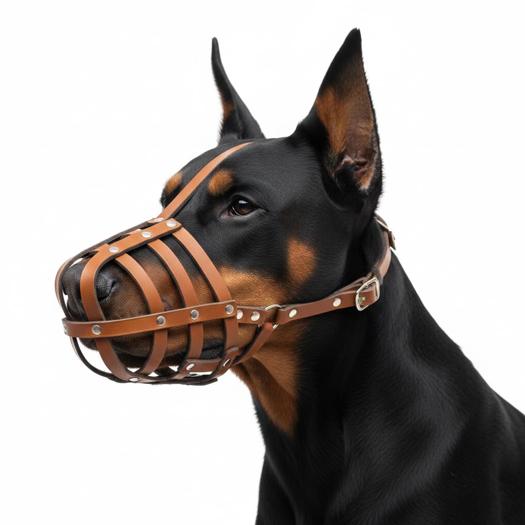 Light Genuine leather Dog Muzzle for Collie & Other similar snouts