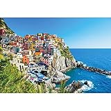 OERJU 10x8ft Cinque Terre National Park Photography Background Colorful Buildings Seaside Great Ocean Green Plants Italy World Famous Scenic Spot Landscape Backdrop Home Decor Wallpaper Photo Props
