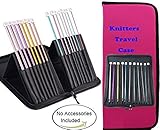 Travel Needles Cases Bag for Afghan Tunisian Crochet Hooks, Bamboo Knitting Needles Organizer Holder with Large Capacity