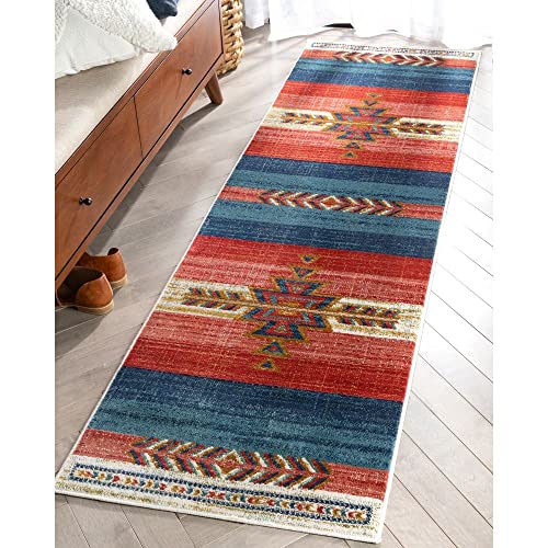 Well Woven Tulsa Dustin Southwestern Tribal Medallion Crimson 2x7 (2'3"