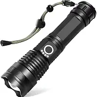 Lanterna de LED, Recarregável USB, Luz Potente Tripla, Botão 4 Modos de Iluminação, Ajustável Para Corridas Ciclismo, Acampamento, Trilha, Mecânica Pesca, Trabalhos Noturnos - Leve e Não Cai