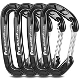 FresKaro Karabiner Haken-Karabinerhaken 15kN, Robust, Klein, Stabil, Schlüsselanhänger, Zubehör, Federschnapper, für Camping, Hängematte, Schaukel, Hundeleine, Schlüssel, Nicht zum Klettern, 4Stück