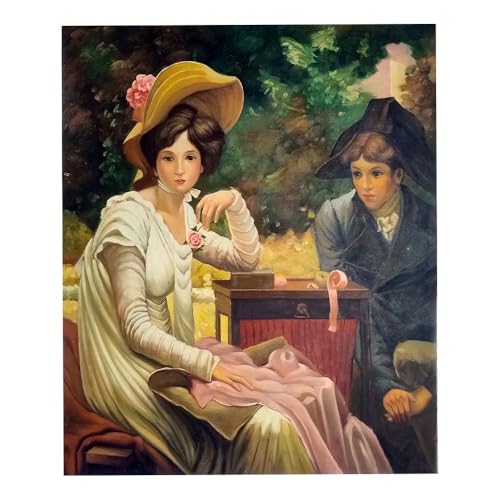 Quadro Dipinto a Mano - Olio su Tela 50x60 cm - Made in Italy - Il Grande Cappello – Arte Figurativa Originale – Quadro Elegante da Parete per Soggiorno, Studio o Camera – Opera Unica