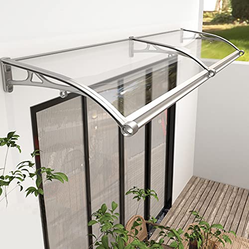 Pensiline Tettoie per Porte Balcone Esterno Trasparenti,per Finestre Pensilina Copertura Copriporta for Impermeabile Tettoia Riparo Antipioggia da Giardino (100X160cm/39inX63in,100cm)