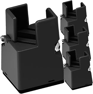 TOGEVAL Elevadores De Mesa Ajustables 4piezas Altura 5cm Aptos para Patas De 22-42mm Color Negro Elevadores De Muebles Resistentes Ideales para Sofá Cama y Sillas