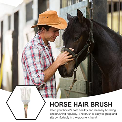 Ipetboom Raspador De Pelo De Gado Ancinho De Metal Ancinho De Preparação De Cavalos Ancinho Escova D