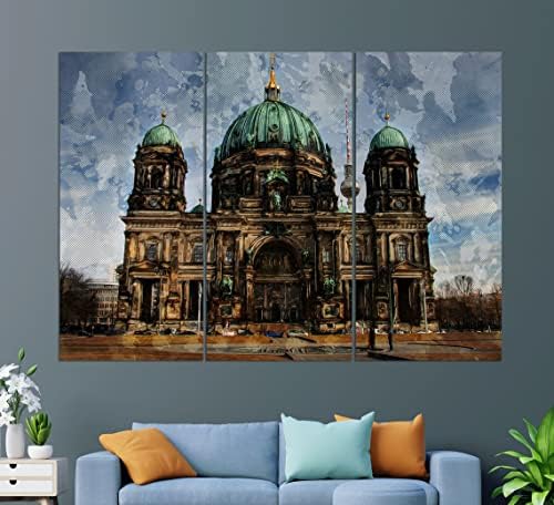 Berlin Cathedral Canvas Print, Berlin Cathedral Painting, Berlin Wall Art