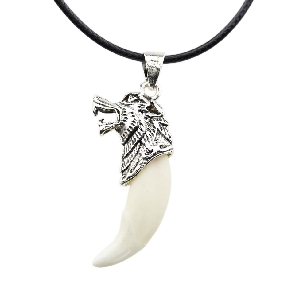 FOY-MALL Fashion Men's Imitation Wolf Tooth Pendant Necklace XL1300