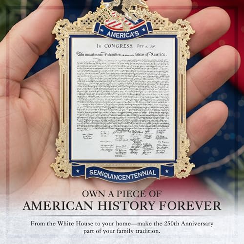 White House Historical Association 2026 Offizielle weiße Weihnachtsdekoration, Messing mit Emaille, Amerika250… – Ansicht 6