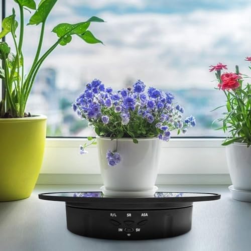 Image of Electric Rotating Display Stand for Jewelry, 360 Degree Rotating Turntable, Adjustable Smooth Rotation, Non-Slip USB Charge, Multi-Functional Rotary Table for Photography Products, (20CM /5KG)