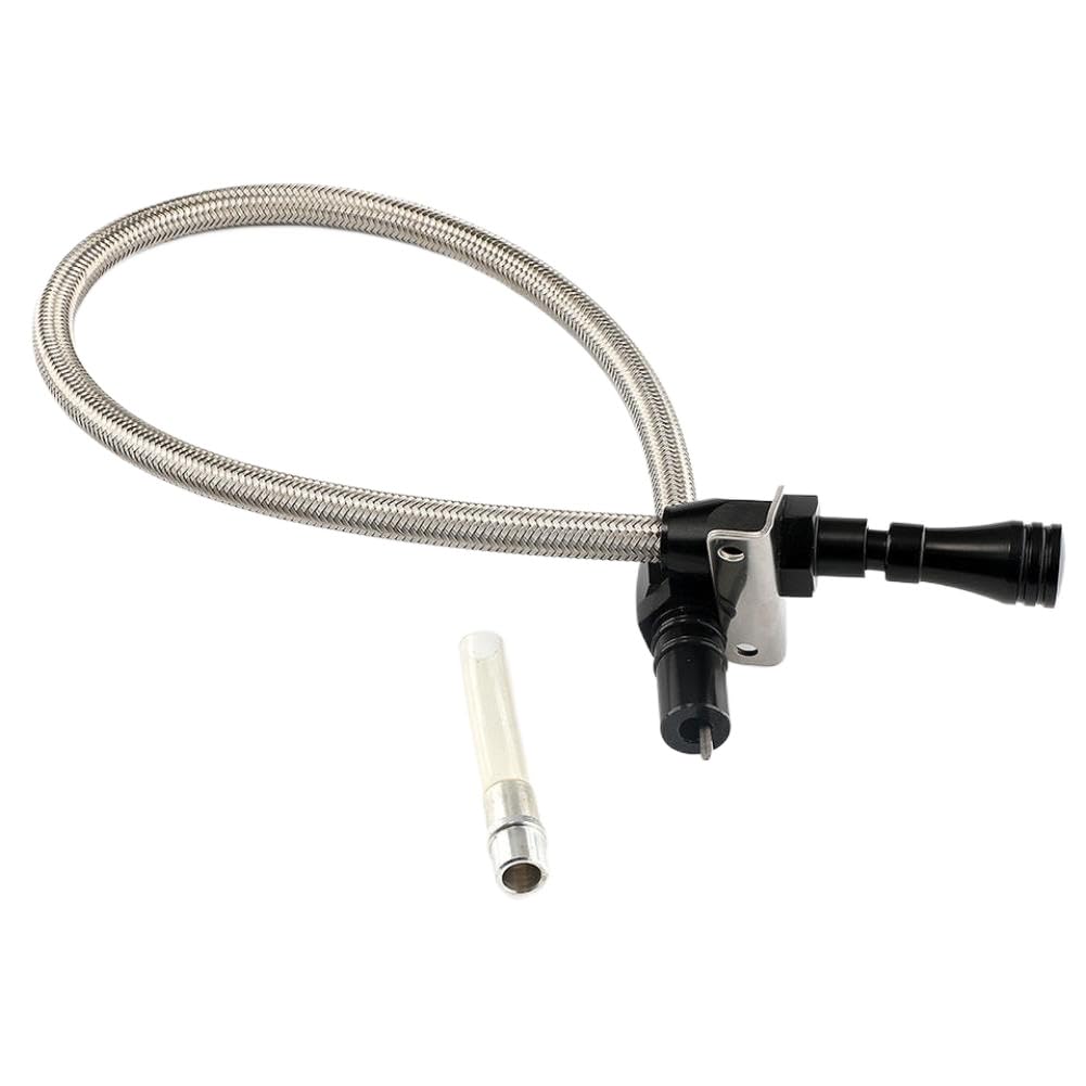 Astina di trasmissione flessibile in acciaio inossidabile da 530 mm compatibile con GM TH-400 TH-350 Turbo SBC BBC 350 400(Black)