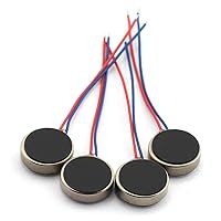 Vista 1 de DZS Elec 4 piezas Mini motor de vibración con cable de plomo de 1.378 in de longitud DC 3 V 85 mA 12000 rpm motor plano tipo botón para teléfono
