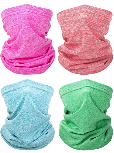 Catálogo de Ropa de Pesca para Niño los más solicitados. 43 SATINIOR - 4 piezas para el cuello de verano para niños, unisex, para enfriamiento, bufanda, transpirable, bandana para pesca, ciclismo, Magenta, rosa, verde, cian, approx. 8.7 x...