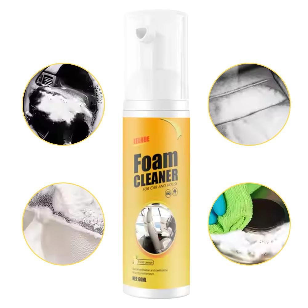 Detergente in schiuma multiuso per auto, detergente professionale per interni auto, spray multiuso in schiuma, rimozione pelle e tessuto, per vari interni di veicoli, uso domestico ed