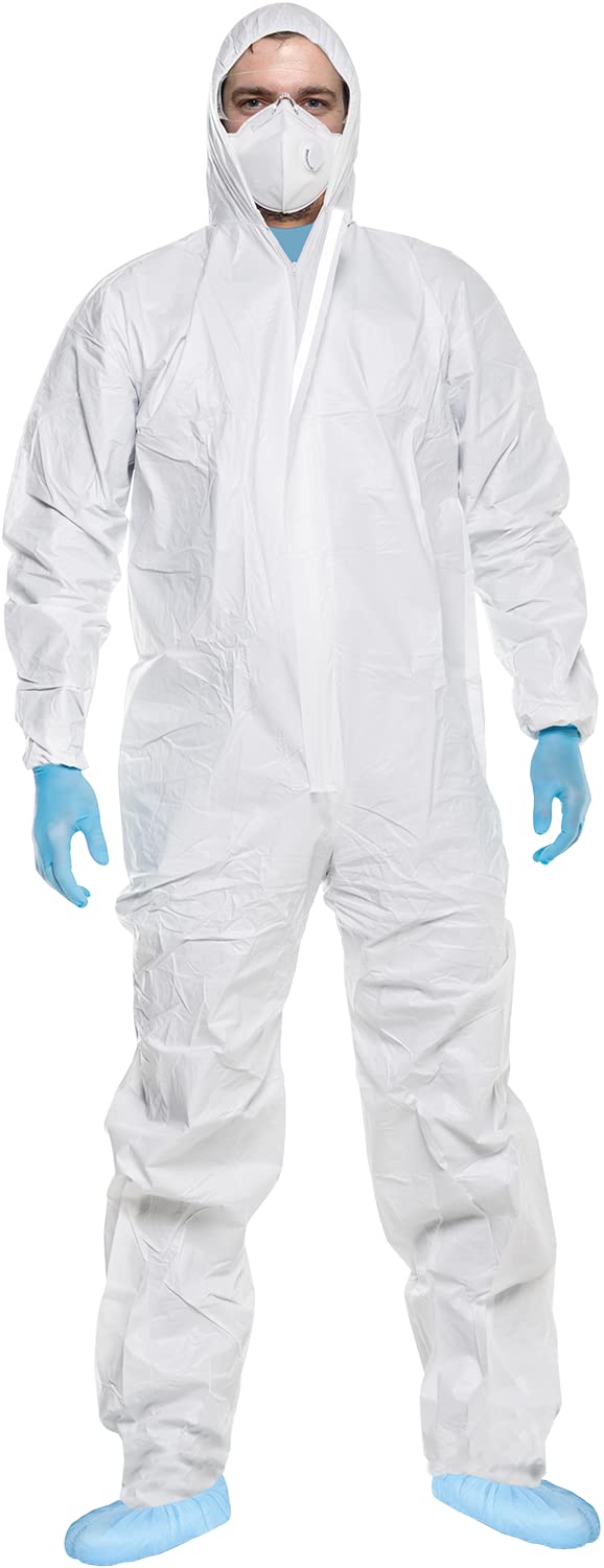 ACE CoverX Mono de Trabajo con Capucha - Traje de protección desechable para el Trabajo - contra Productos químicos y partículas