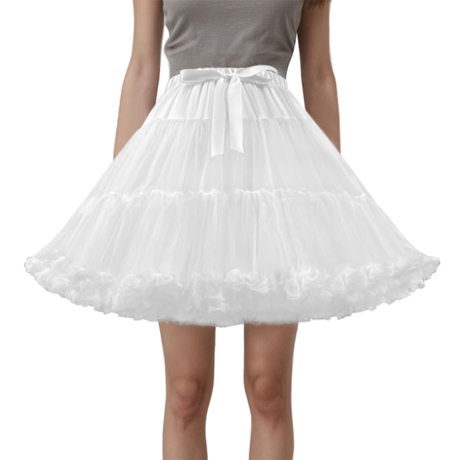 Tutu Elastic Waist Petticoat Tulle Pleated Skirt Princess Ballet Dance Pettiskirt Dress Party Underskirt