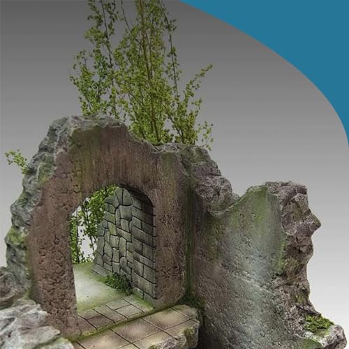 Woohome Static Grass Tuft Long Shrub Vegetation Groups Miniature Shrubs Model Bushes for DIY Model Train Landscape Railroad Scenery, Yellow-Green