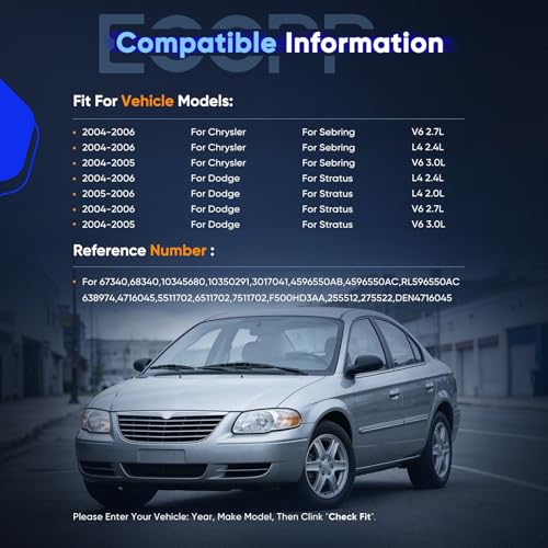 Image of ECCPP AC Compressor 2004-2006 for Chrysler Sebring 2.4L | for Dodge Stratus 2.4L AC Compressor with Clutch Rapid Cooling