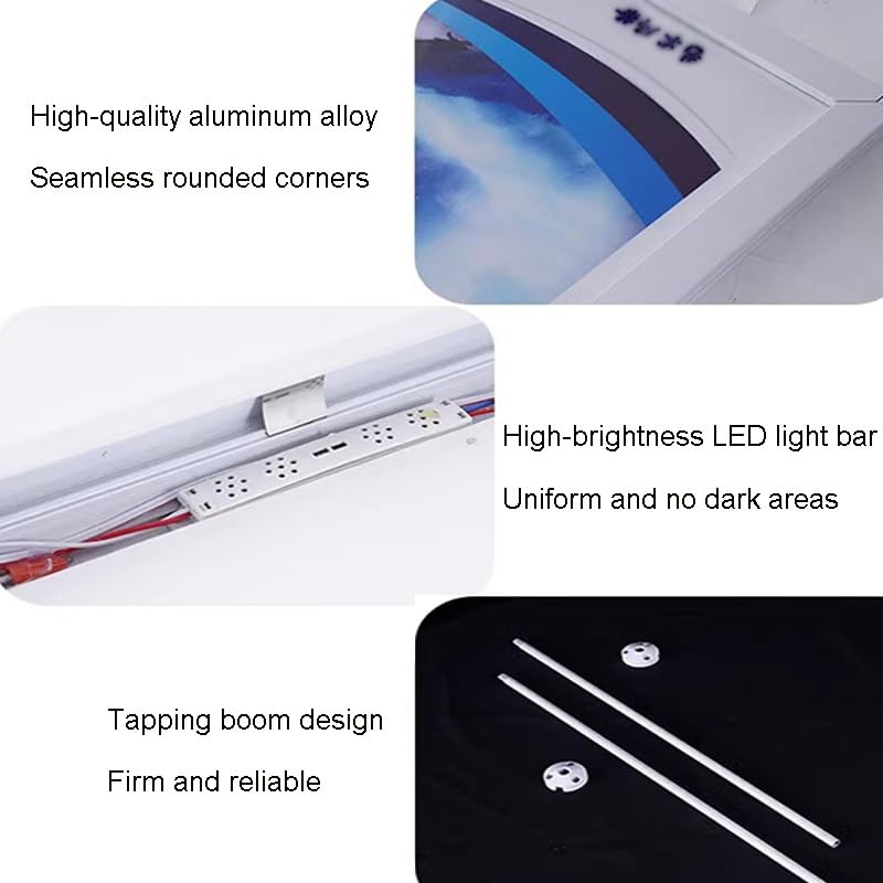 Tablero De Menú Retroiluminado De Una O Dos Caras, Caja De Luz Ultrafina, Caja De Luz Led, Cartelera Exterior, Caja Publicitaria Personalizada, Marco Publicitar，B-black-50x70cm