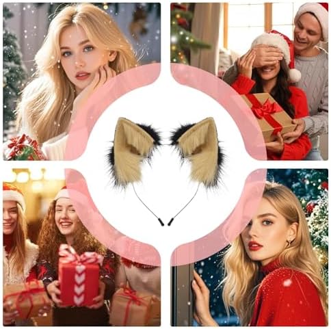Serre-tête Oreilles De Chat Peluche – Bandeau Cosplay Animal Réglable, Accessoire Déguisement Pour Femme, Fille – 10 Couleurs, Doux Et Léger