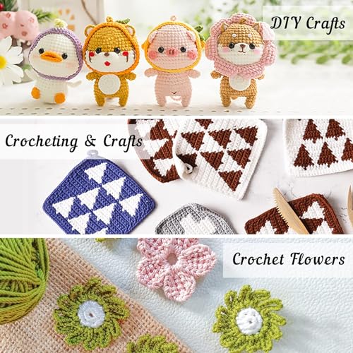 Image of Wolly Wonders 132 Piece Crochet with Yarn Set-1600 Yards Assorted Yarn 24 PCS Crochet Accessories Set Including Hooks, Knitting Needles & More Ideal Beginner, Adults Kit