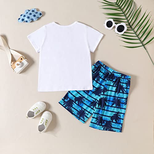 Ternos para meninos e meninos, manga curta, estampa de árvores, camisetas e shorts para crianças, Br