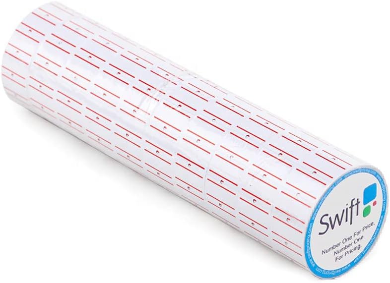 Swift 22 x 12 mm Price Gun Labels CT1 Lined 10 Rolls 5,000 Stickers Pricemarking Tags Fits Many Pricing Labellers
