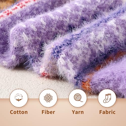 Image of SISOSOCK 5 Pairs Fuzzy Soft Cozy Comfortable Socks for Women, Casual Sleep Comfy Socks, Perfect Warm Winter Gifts for Women