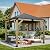 Aoodor 10 x 10 ft Wooden Frame Gazebo with Single Galvanized Metal Hardtop Roof, Outdoor Patio Gazebo with Charging Socket for Patio, Backyard, Deck, and Lawn
