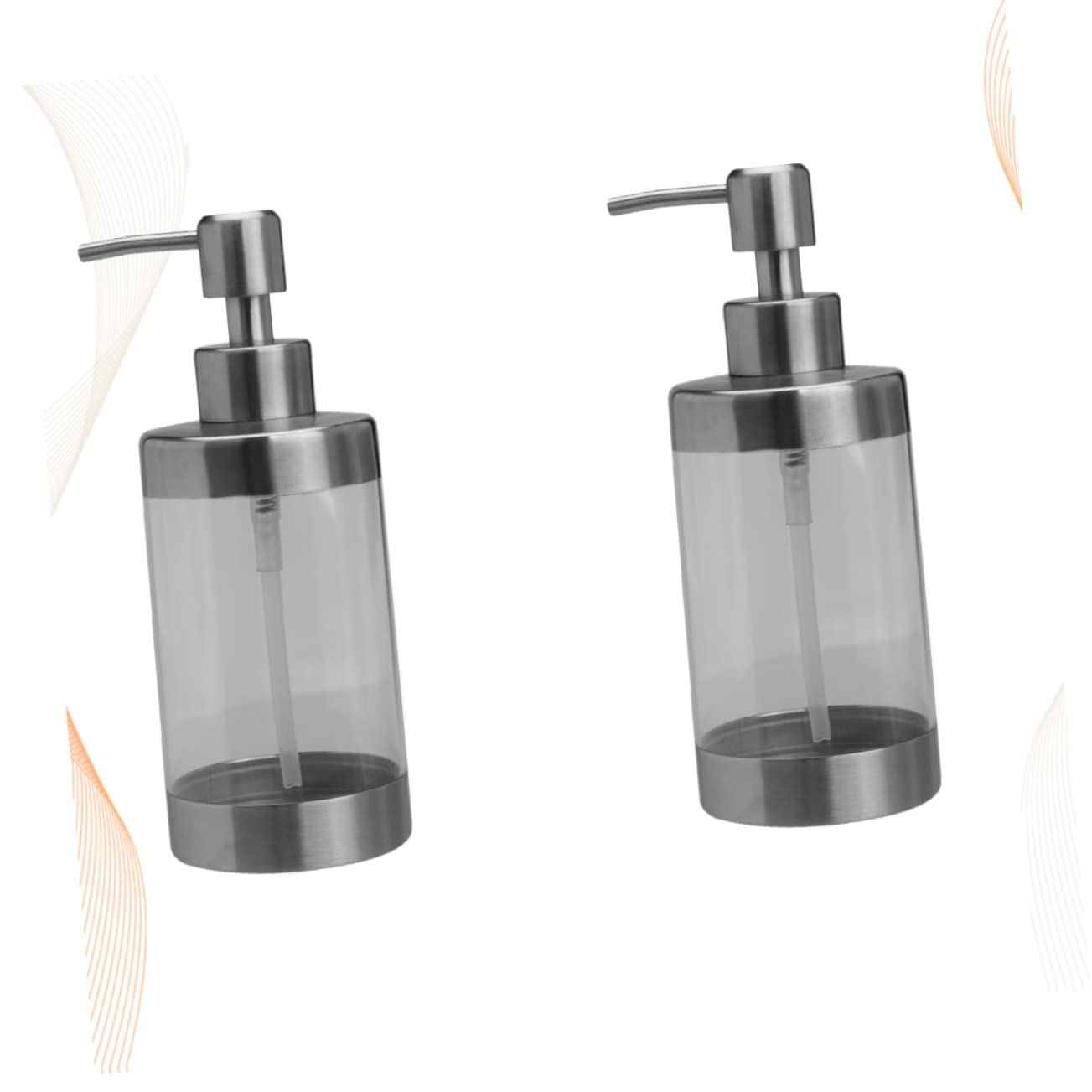 Cabilock 2piezas Dispensador De Bomba para Champú y Loción Envase Inoxidable Transparente Botellas Vacías Recargable y Reutilizable