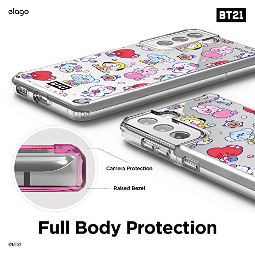 Elago Bt21 Case Compatible With Samsung Galaxy S21 Case - Raised Lip (Screen & Camera Protection), Shockproof Bumper Cover Protective Case [Official Merchandise] (7 Flavors) #TOP4
