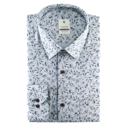 Image of 7-DAYS Men's Premium Formal Printed Shirt - 100% Cotton, Regular Fit, Full Sleeves, with Pocket - Stylish for Special Occasions.