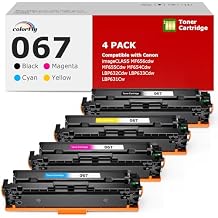colorfly 067 Toner Cartridge Set for Canon 067 067H MF656Cdw MF654Cdw Compatible for Canon 067 Color ImageCLASS LBP632Cdw LBP633Cdw MF653Cdw Printer High Yield Ink 4 PackBlack Cyan Yellow Magenta