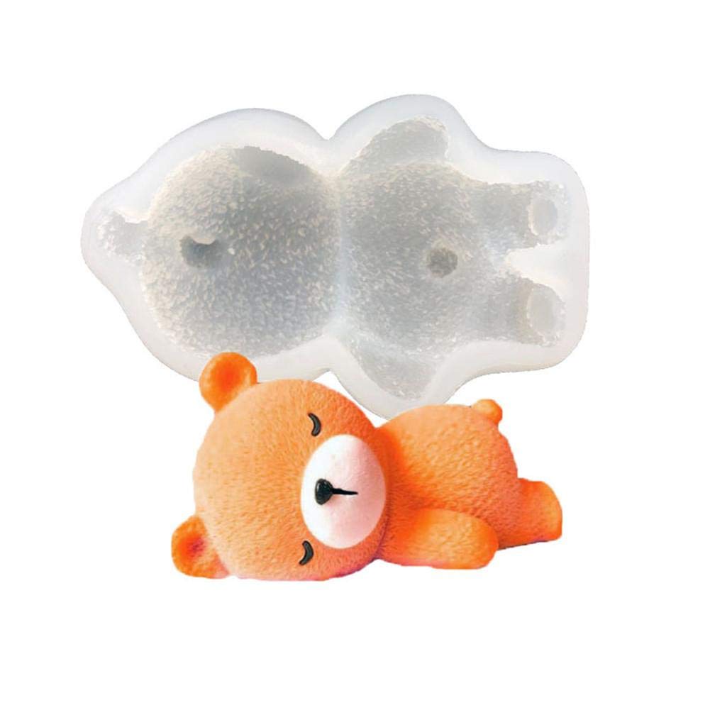 Miju Fondant silicone Sleeping bear cake mold diy ice cream bear silicone mold plaster mold