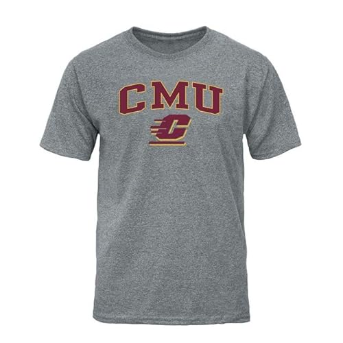 Barnesmith Central Michigan University CMU Chippewas Short-Sleeve T-Shirt, Spirit, Charcoal Grey, Large