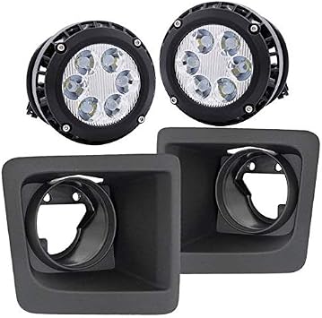Fits 2014 2015 2016 GMC Sierra 1500 SMD LED Fog light Kit w/Bezel/Built-in LED Models With Rectangular Fog Lights Only