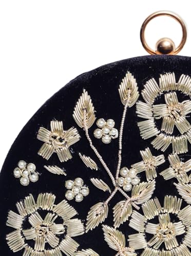 Image of THE TAN CLAN Shalimar Hand Embroidered Clutches for women Purses Luxury Evening Handbags for ladies