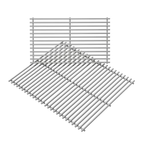 SafBbcue 98888 Grill Grates for Monument Grill 13478 Grates, Monument Mesa 400 Accessories Parts, Stainless Steel Cooking Grids for Monument 25392 Grill Replacement Grates, 16.3 x 28.4 inch