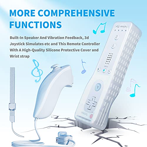 Image of TechKen 2-Pack Wii Remote Plus with Motion Plus and Nunchuck - Remote Controller Replacement for Wii /WiiU
