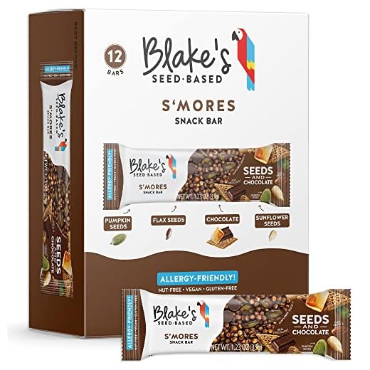 Blake’s Seed Based Snack Bar – S’mores (12 Bars), Nut Free, Gluten Free, Dairy Free & Vegan, Healthy Snacks for Kids or Adults, Chocolate Bar Flavor, Great for Breakfast, Organic