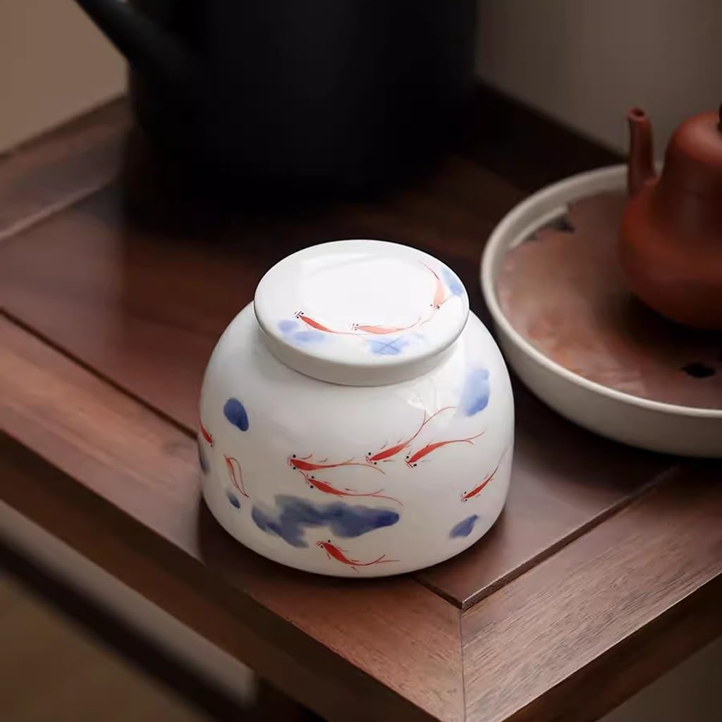 LYGSWDB Słoik cukru Ręcznie malowane ceramiczne puszki na herbatę Gospodarstwa domowego Pu'er Czarna herbata Puszki na herbatę luzem Zamknięte puszki na herbatę z pokrywkami Pojemnik na herbatę