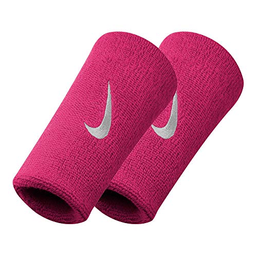 Nike Double Wide Wristband (Pink), Vivid Pink/White