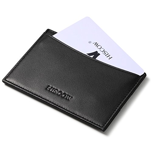 Leather Thin Card Holder, Slim ID Case Small Credit Card Wallet for Men & Women (Black)2