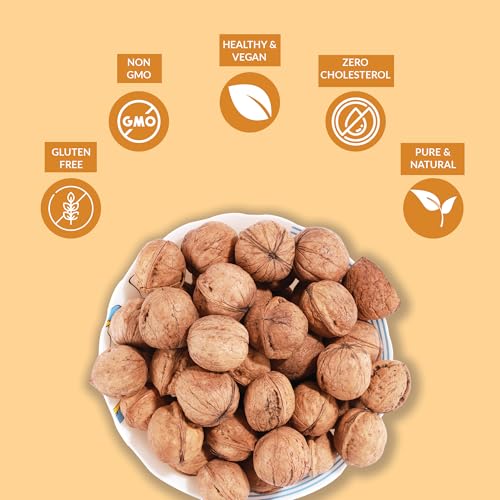 Image of 3Angels Kashmir Walnuts with Shell 1kg | Natural Whole Kashmiri Akhrot | Fresh, Handpicked & Unprocessed Dry Fruits