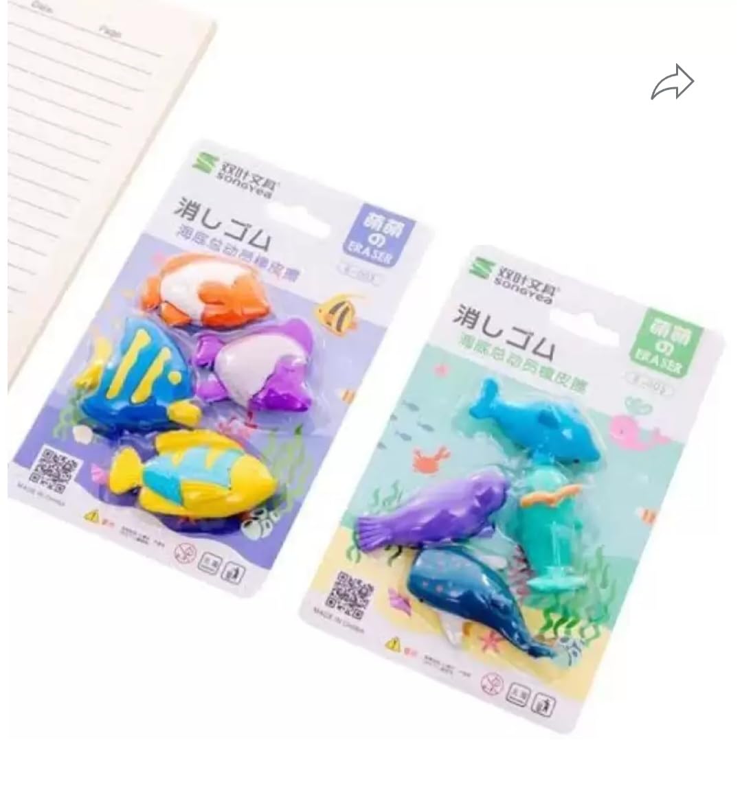 New JANTA- Cute Fish/Aqua Shape Erasers for Kids,Perfect for Diwali Gift/Birthday Return Gift/Birthday Gift, 1 Pack of Any of The 2 Available (B0D9Y5KDJ1) Amazon Price History, Amazon Price Tracker