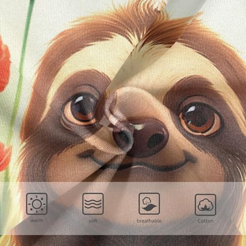 Cute Brown Sloth Red Florals Toddler Underwear Floral 2t Cotton Panties Little Girl Aesthetic Briefs Girls Undies3